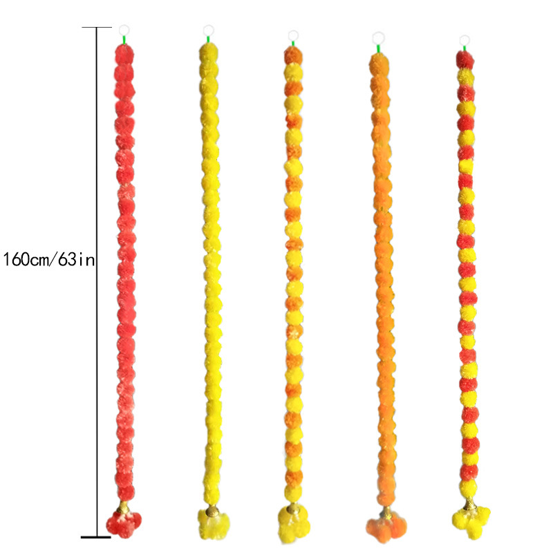婚礼万寿菊铃铛拉花装饰花墨西哥亡灵节塑料花串斋戒节礼拜花环现