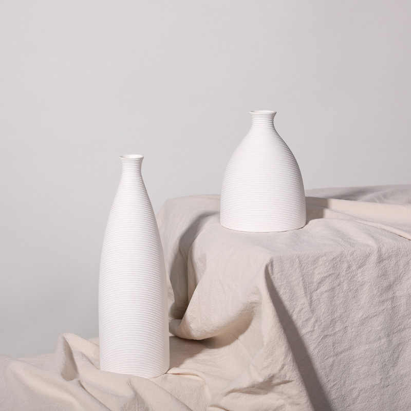 Ins florero de Cerámica Blanca Flor seca decoración del hogar salón TV gabinete flor titular de la decoración de estilo nórdico florero