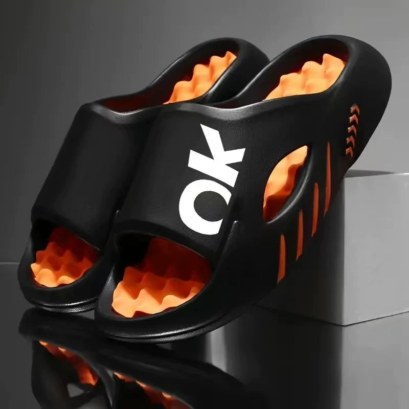 Классические популярные мужские тапочки из ЭВА для путешествий, летние уличные массажные пляжные сандалии на толстой подошве, домашние вьетнамские сандалии