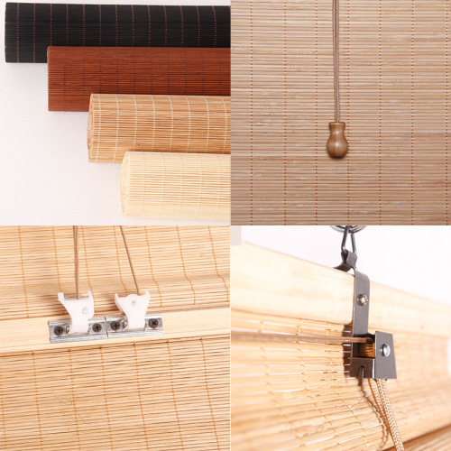 Bamboo roller blinds for home use: balcony blackout curtains, tea room partitions, hotel & guesthouse-style bamboo roller shades, and restaurant lift-up bamboo curtains.