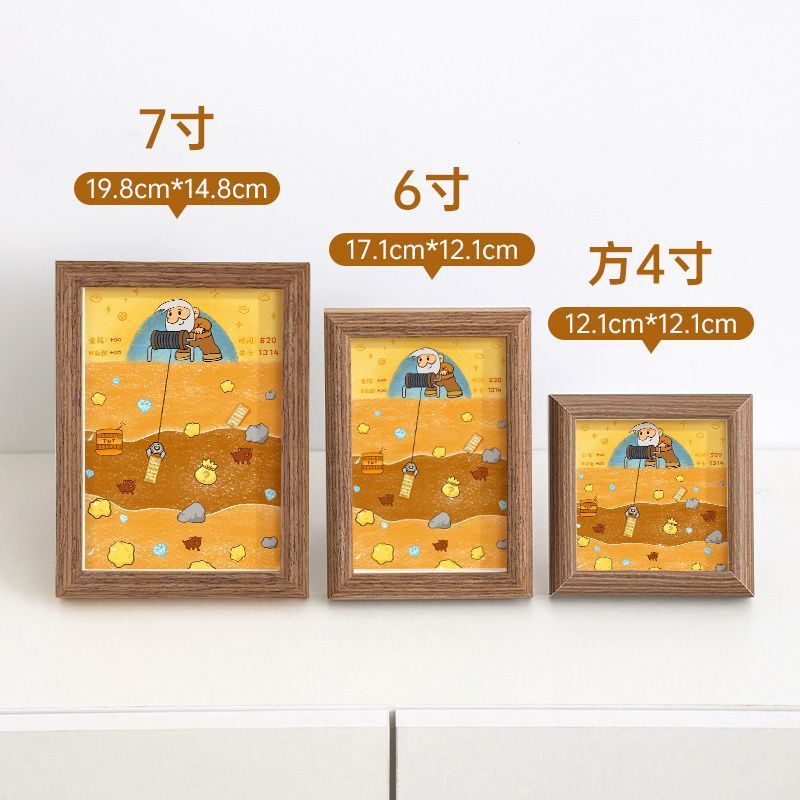 In-Stock Tom and Jerry Gold Miner Photo Frame DIY Gold Bean Hollow Glass Photo Frame Display Gold Bean Gold Photo Frame