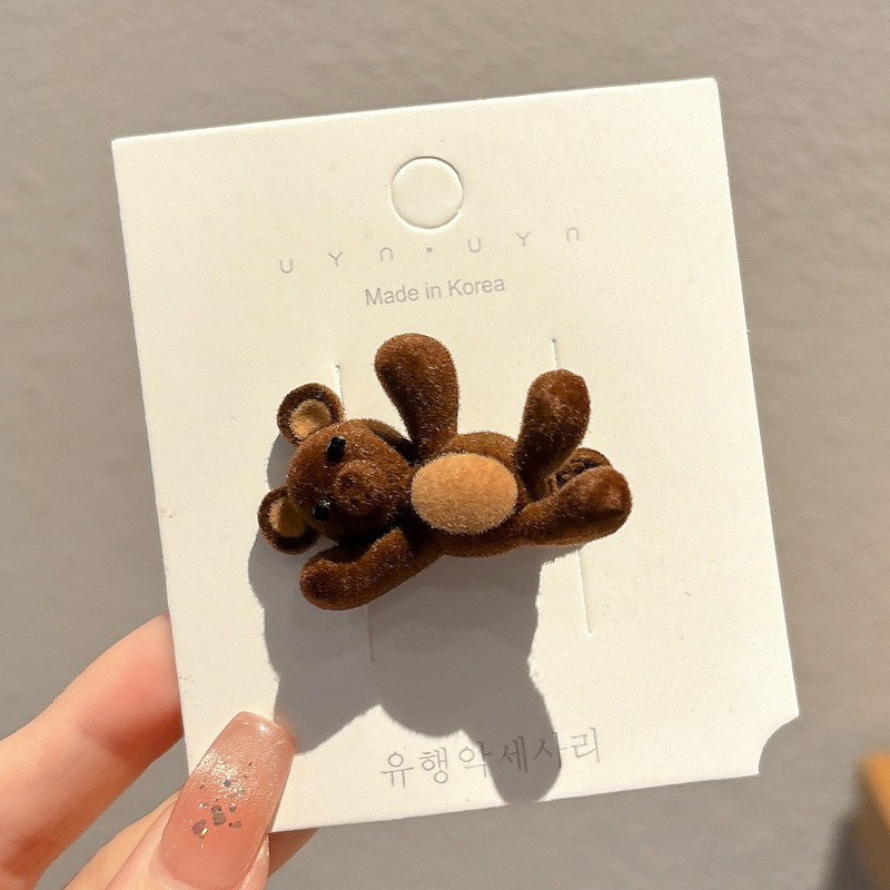 Clip de cabello de flor de leopardo para mujeres clip de cabello de alto nivel frente clip de frangeo 2025 nuevo clip lateral clip de cabello toque