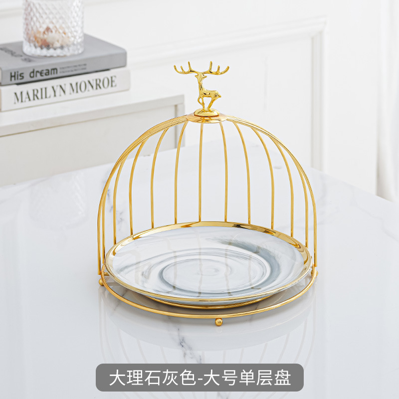 Estilo nórdico cerámica multi-capa plato de fruta sala de estar tarde té postre mesa de postre bandeja de la torta de lujo ligero soporte de exhibición