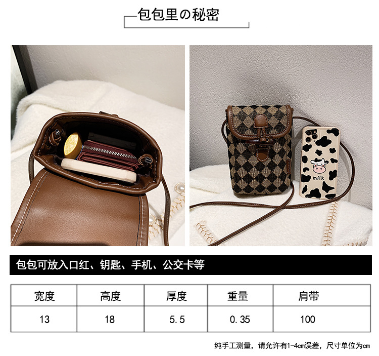 retro rhomboid mobile phone bag new trendy leopard fashion single shoulder messenger bagpicture2
