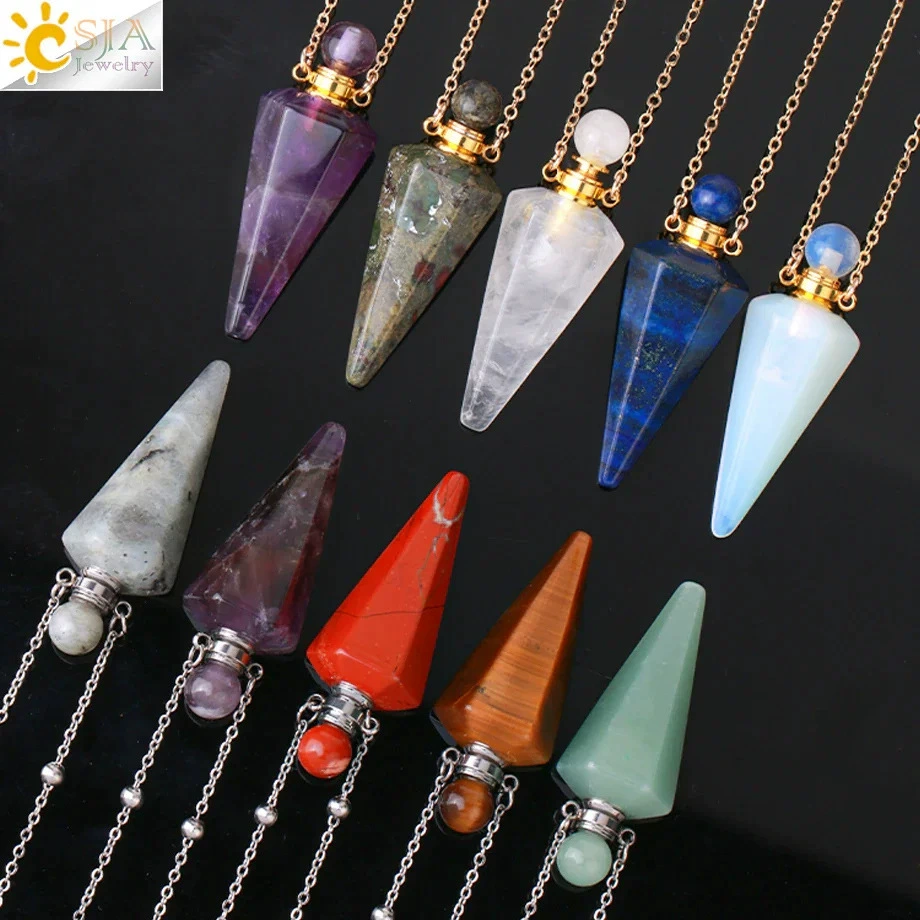 (Cross-border trading), accessory, natural water, hexagonal crystal, bottle for essential oils, perfume, pendant, necklace, wholesale