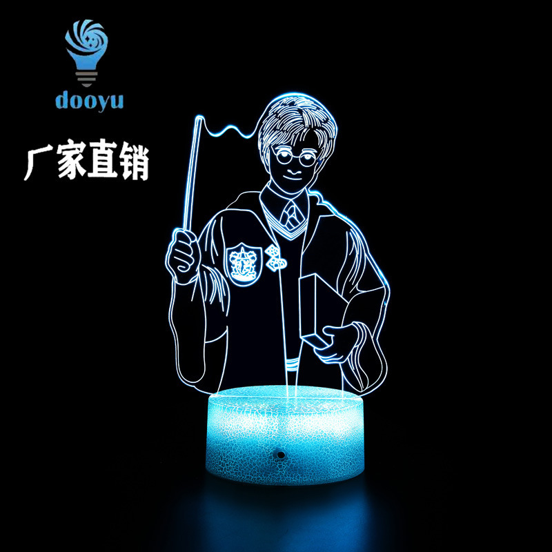 Cross-border creative gift gift colorful 3D night light Harry Potter LED touch remote control bedside table lamp Cross-border creative gift gift colorful 3D night light Harry Potter LED touch remote control bedside table lamp