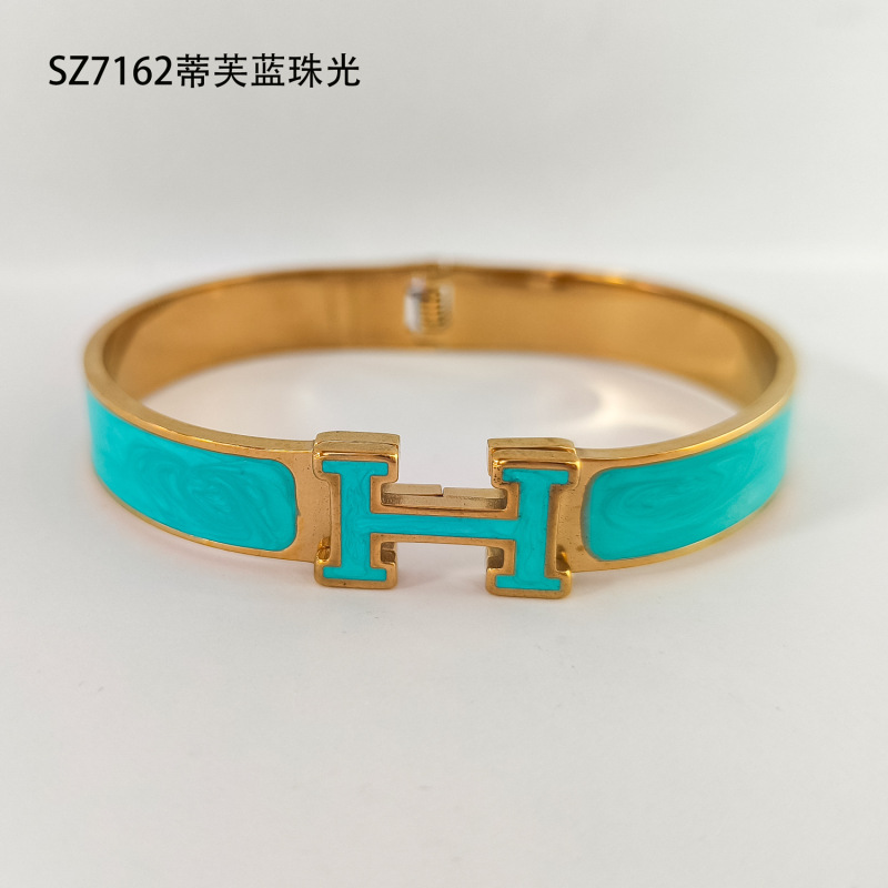 个性潮人满镶泥巴钻钉子卡扣不锈钢金手镯厂家批发手饰wholesale|undefined