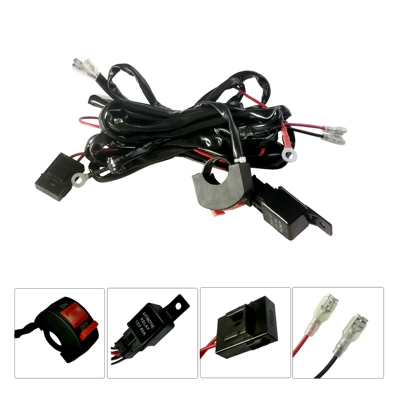 Electric Vehicle Wiring Harness Motorcycle Headlight Xenon Lamp Wire Set Switch Wire Modification Handlebar Cross-Border Amazon (Vehicle HID Xenon Lamp)