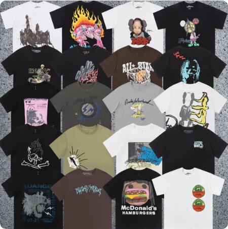 Travis Scott Short-Sleeved Ts Mcdonald's Joint Hip-Hop High Street Loose Printed Letter T-Shirt for Men and Women Couples Travis Scott Short-Sleeved Ts Mcdonald's Joint Hip-Hop High Street Loose Printed Letter T-Shirt for Men and Women Couples