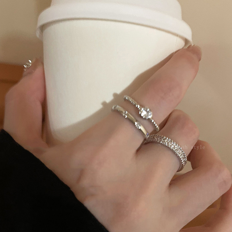 Plain Zircon Open Set For Women, Niche Design With High-End Feel, Index Finger Ring In A Simple And Minimalist Style_voghion.com