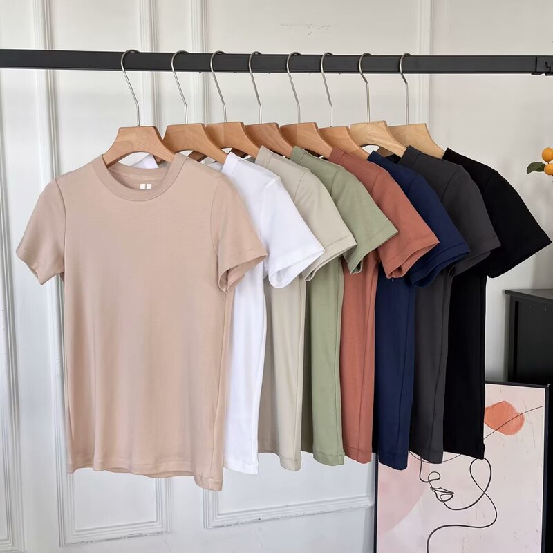 Youjia goodwill T crew neck T-shirt women's short sleeve shoulder 2024 summer new white solid color all-match top 465754 Youjia goodwill T crew neck T-shirt women's short sleeve shoulder 2024 summer new white solid color all-match top 465754