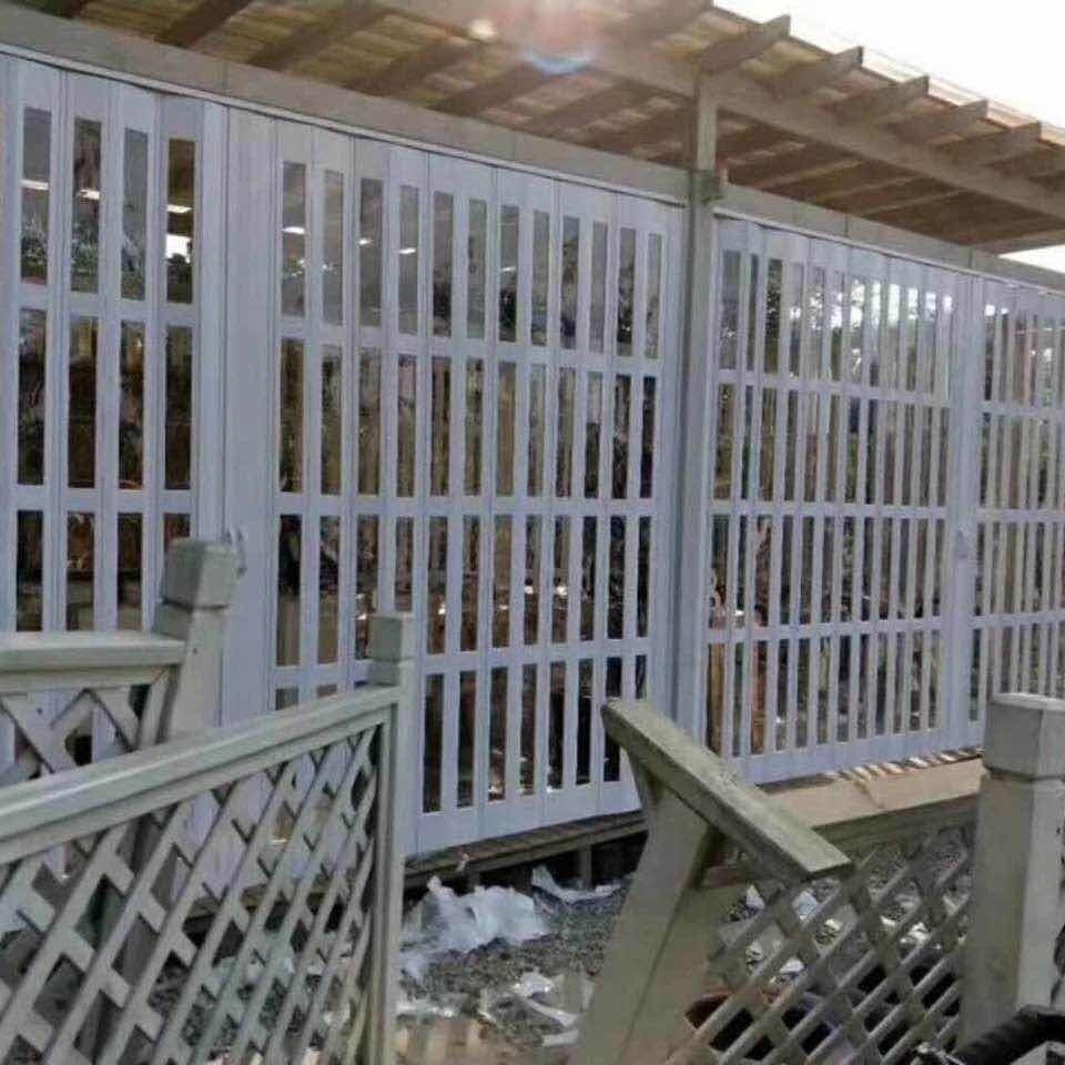 Car wash beauty aluminum crystal folding door sliding moving door for shop mall workshop transparent partition moving door