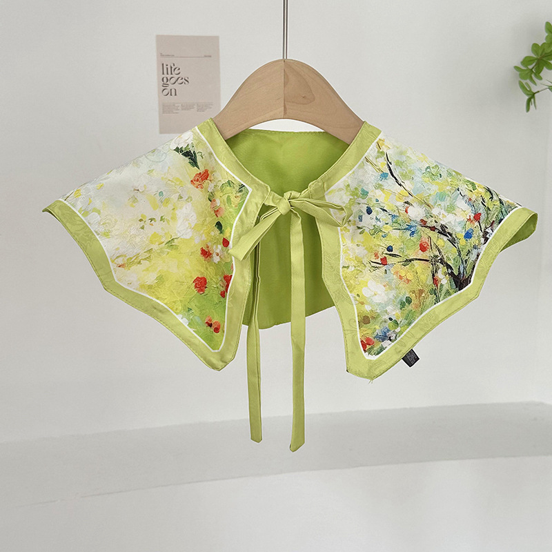 Cuello falso para niños, cuello falso de todo fósforo, cuello de hoja de loto, chal pequeño, cordones de alta calidad, chaleco pequeño de doble capa, bufanda de nube