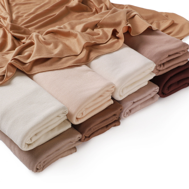 high quality fashion solid color large size mercerized cotton soft breathable cotton jersey modal scarf turban