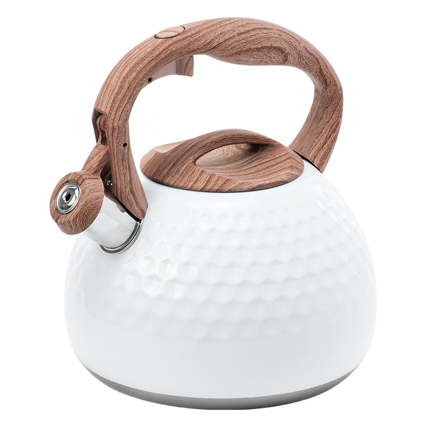 Blanco cóncavo silbato hervidor 2.8L Amazon transfronterizo venta al por mayor Hotel cocina silbato hervidor de gas Universal