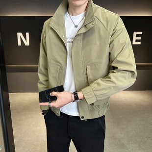 Men's Jacket 2025 Spring New All-match Casual Simple Jacket Fashionable Collar Handsome Youth Jacket