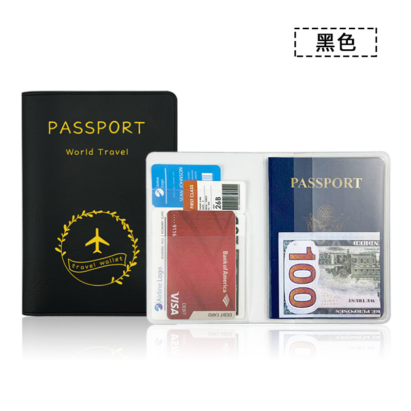 En stock multi-color ajustable LOGO impermeable Multifuncional de cuero pasaporte cubierta titular de la cubierta protectora de cuero de alta frecuencia pasaporte bolsa