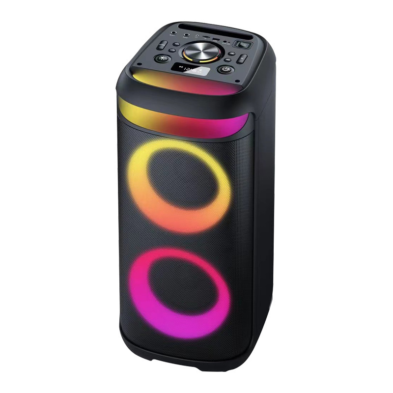 Cross-Border Portable Bluetooth Party Karaoke Speaker with Dual Wireless Charging Microphone Outdoor High Volume Subwoofer Audio Cross-Border Portable Bluetooth Party Karaoke Speaker with Dual Wireless Charging Microphone Outdoor High Volume Subwoofer Audio