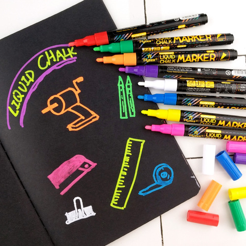 Cross-border LED electronic highlighter water-based wet-wipe liquid chalk 8-color milk tea shop advertising board luminous light board pen