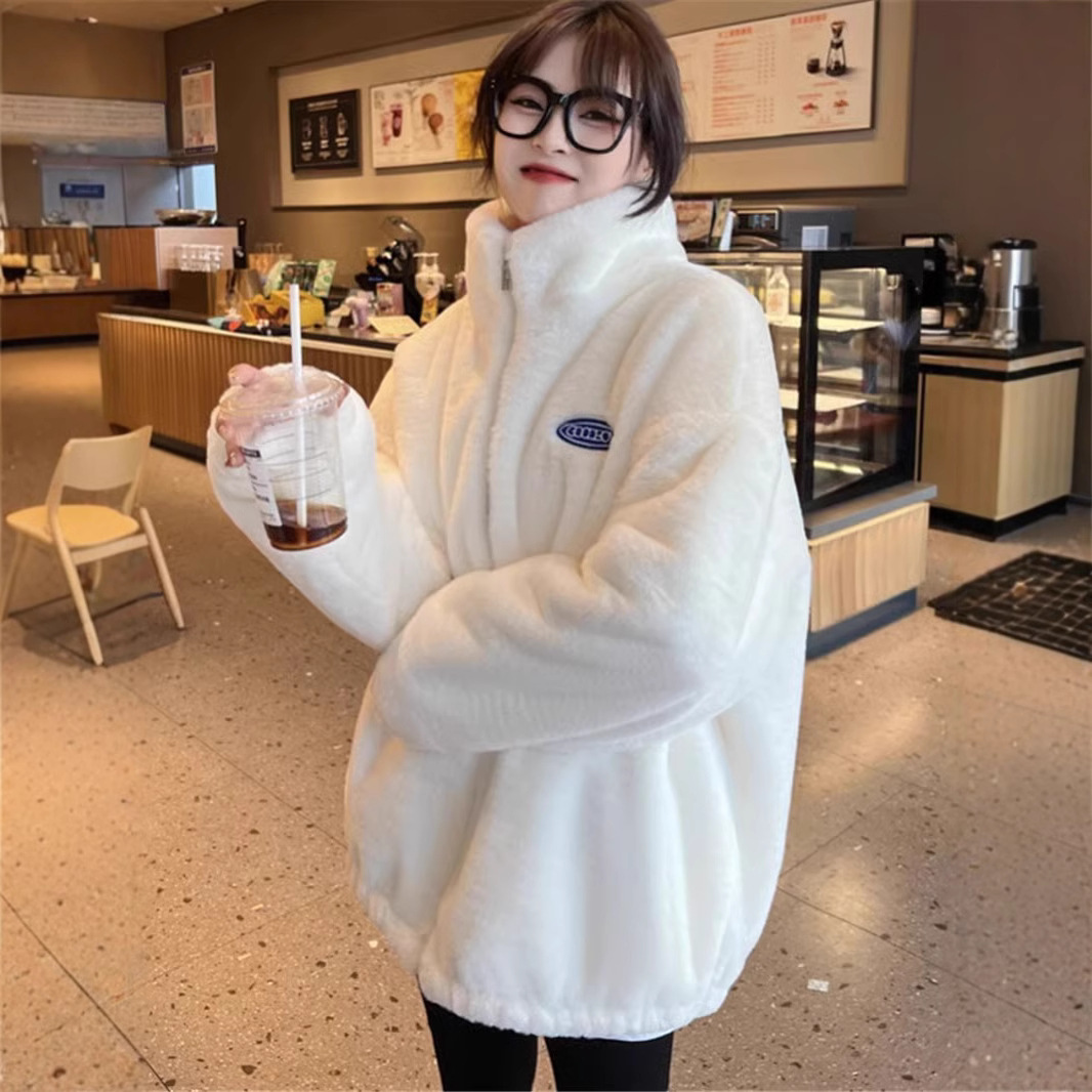 双面羊羔毛茸茸外套皮草女秋冬季2025新款仿獭兔毛毛绒上衣厚棉服