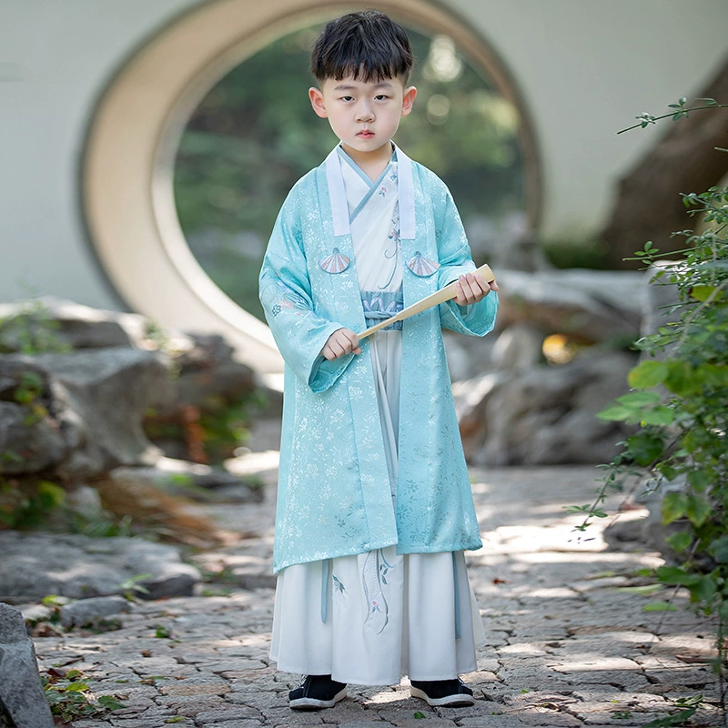 Костюм ханьфу для мальчика, костюм для мальчика, детский костюм Тан в китайском стиле, суперфея, осенне-зимний детский костюм