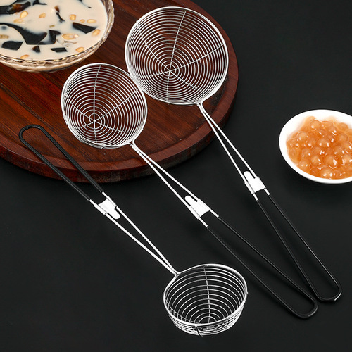 304 stainless steel small line sieve milk tea tapioca pudding commercial scoop household and restaurant hot pot encrypted coil