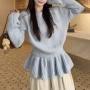 圆领套头新款松弛毛衣