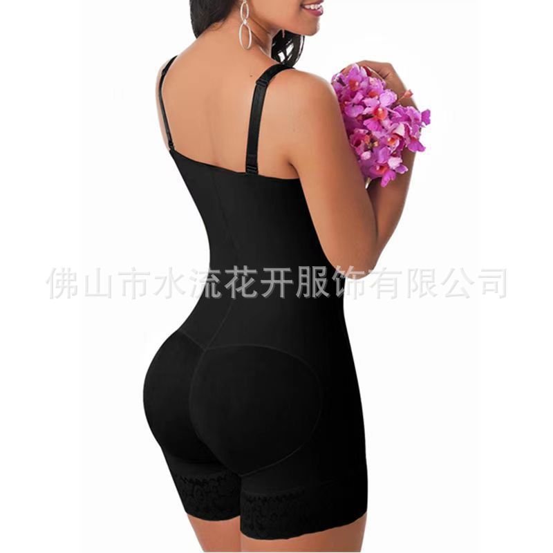 Pantalones de modelado de vientre de cintura alta europeos y americanos pantalones de conformación de cuerpo pantalones de levantamiento de cadera de contracción de vientre pantalones de encaje cremallera corsé Honda ropa interior de una pieza