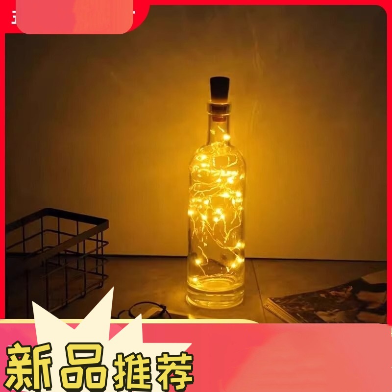 Cuerdas de lámparas de cobre LED baterías tapón de botellas de vino lámparas de dormitorio creativas de la chica diseño de la habitación en luces decorativas de color