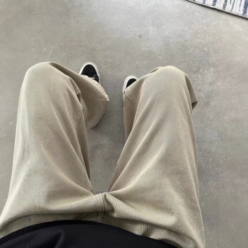 American style vintage retro khaki casual straight-leg jeans loose Japanese work wide-leg pants for men and women