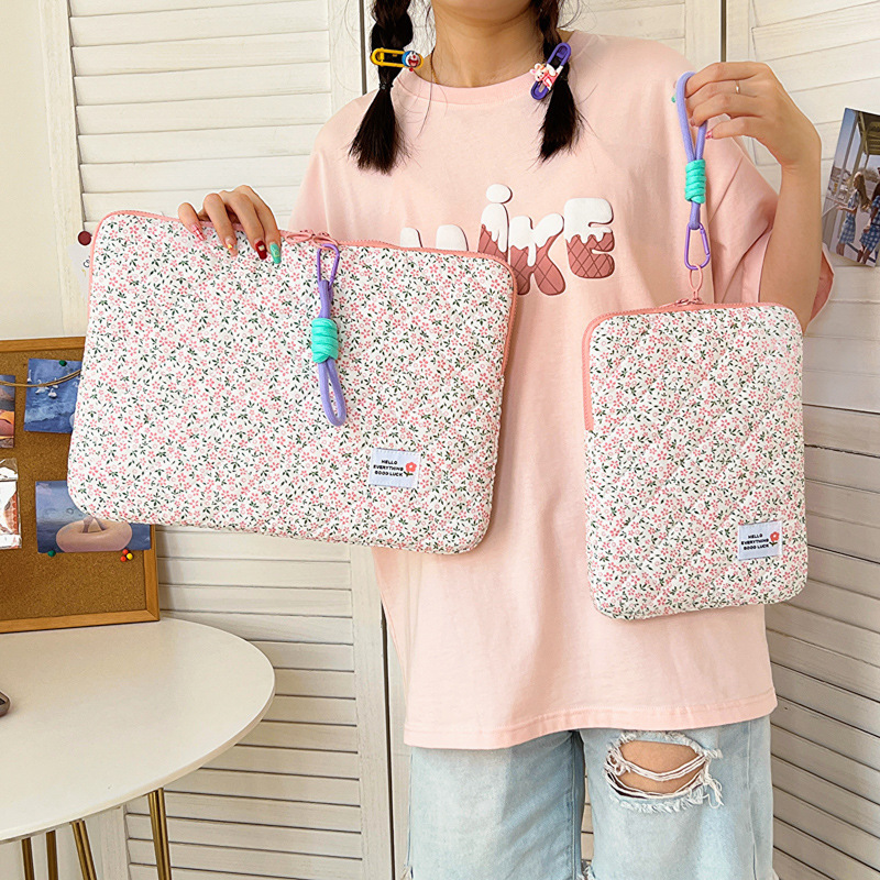 New notebook hand-held computer bag women's 11 inch 13 inch 15 inch liner bag floral ipad storage bag wholesale