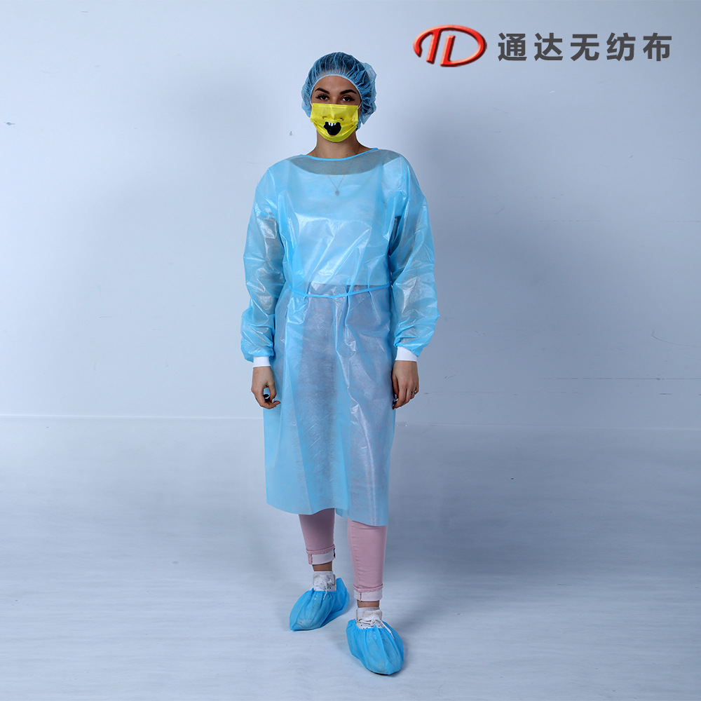 防飞沫隔离衣 一次性无纺布覆膜防护服 全身防水防尘隔离服