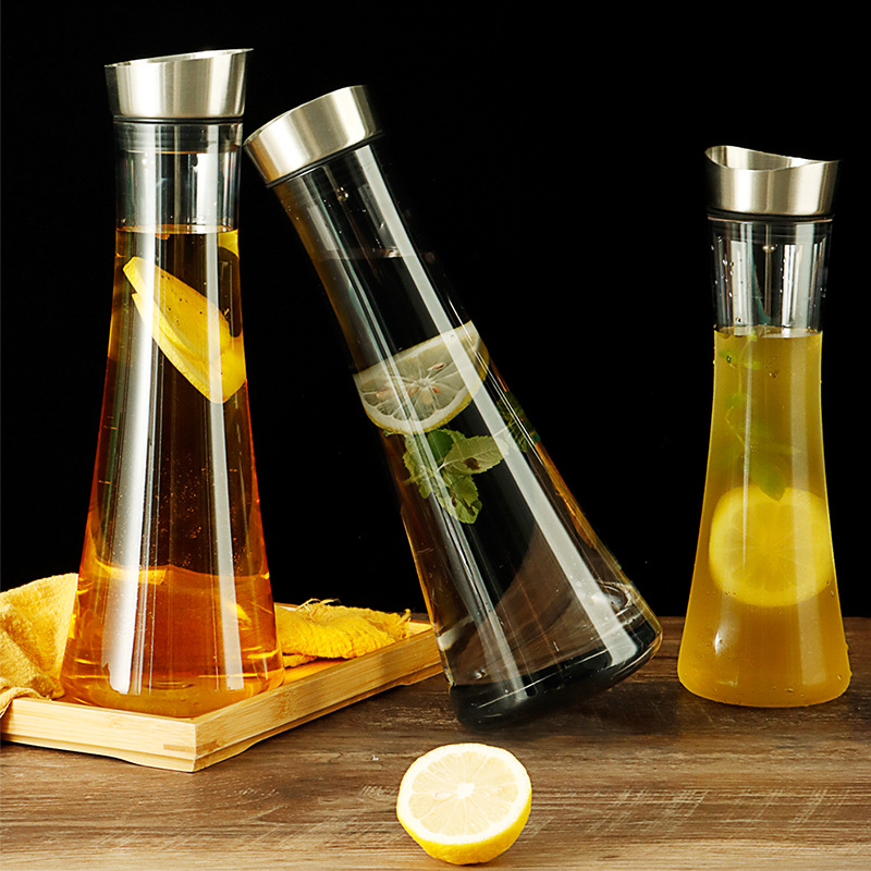 Botella de agua fría con tapa de acero inoxidable para pc, barra simple y clara, botella de agua fría para el hogar, olla de jugo resistente a altas temperaturas, olla de barman