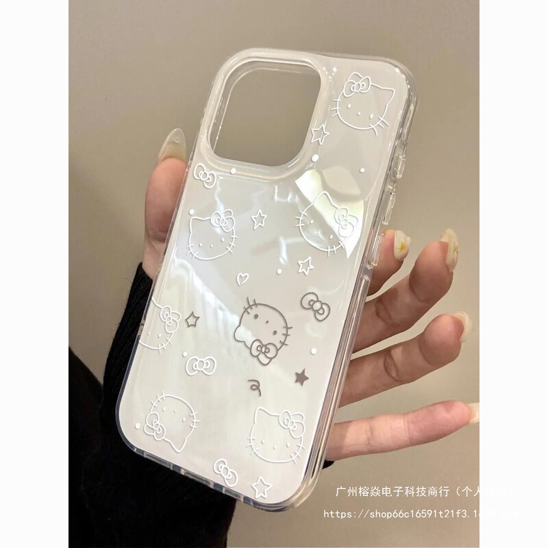 Line Star Kitty Cat Single Layer Suitable for Iphone17Promax Mobile Phone Case Apple 16 Cute 13 White 12