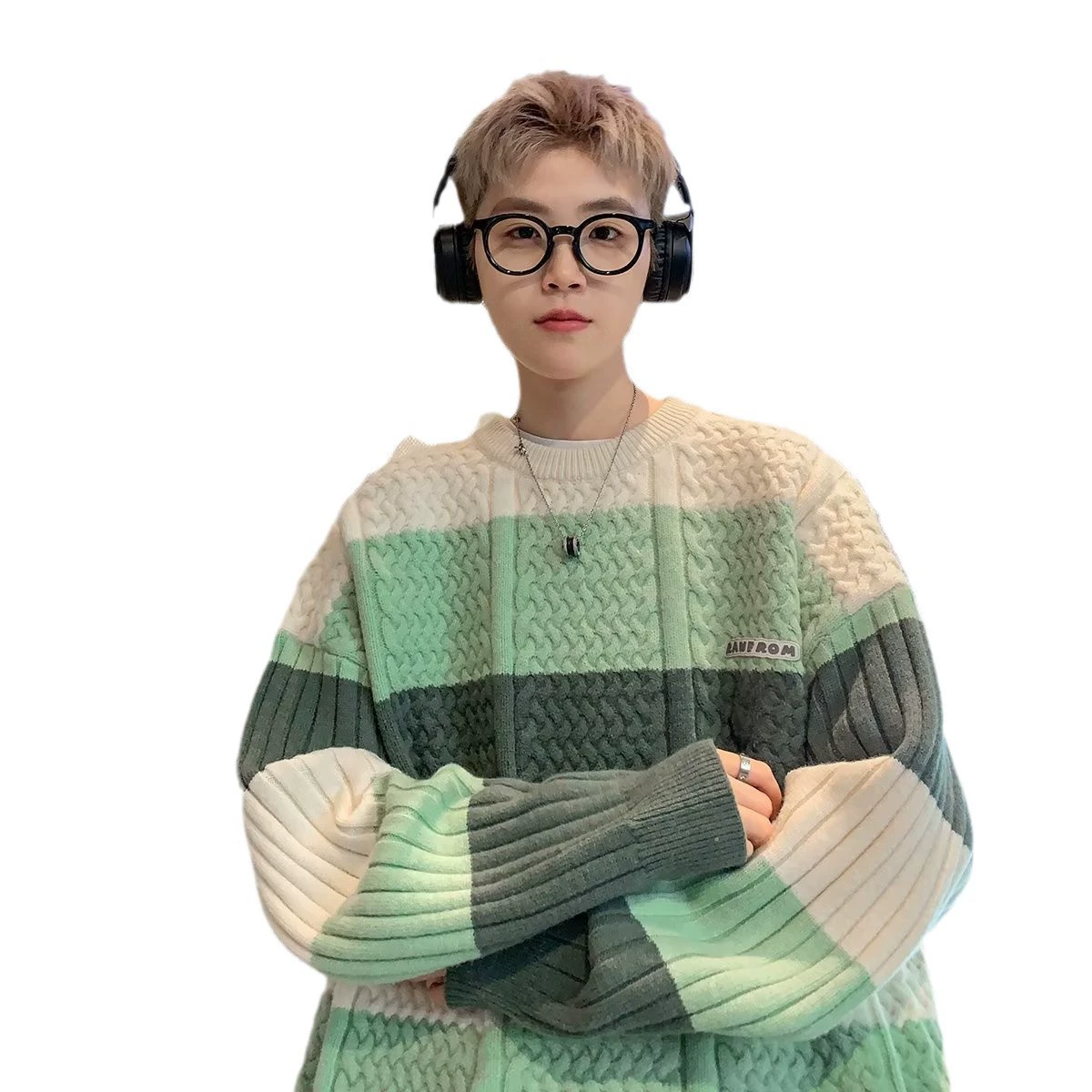 Demi-season sweater for beloved, knitted cardigan, oversize, high-quality style