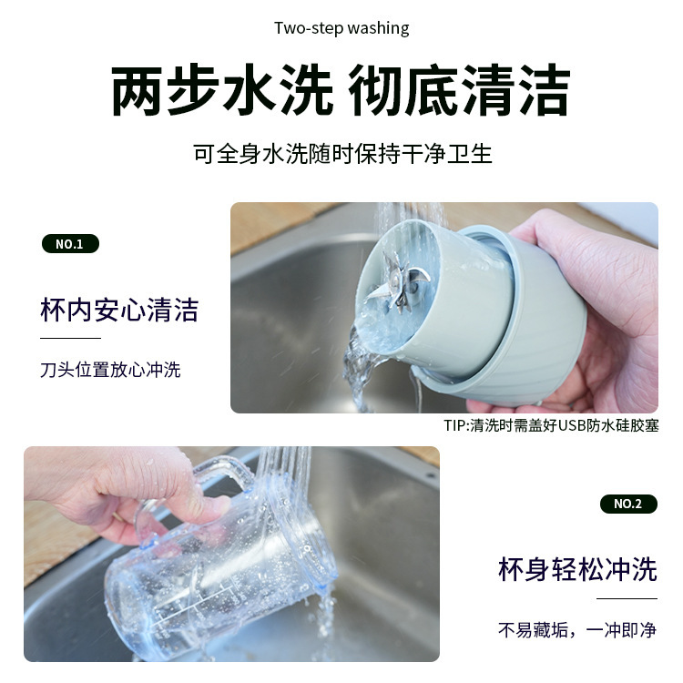 小型充電式ジューサーポータブル電動ジューサーカップ家族屋外学生多機能ジュースストローカップ|undefined