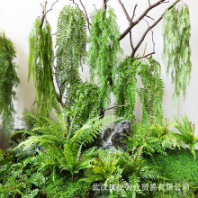 仿真波斯蕨草类藤条塑料绿植花艺悬挂饰垂吊顶墙壁挂常青藤蔓装饰