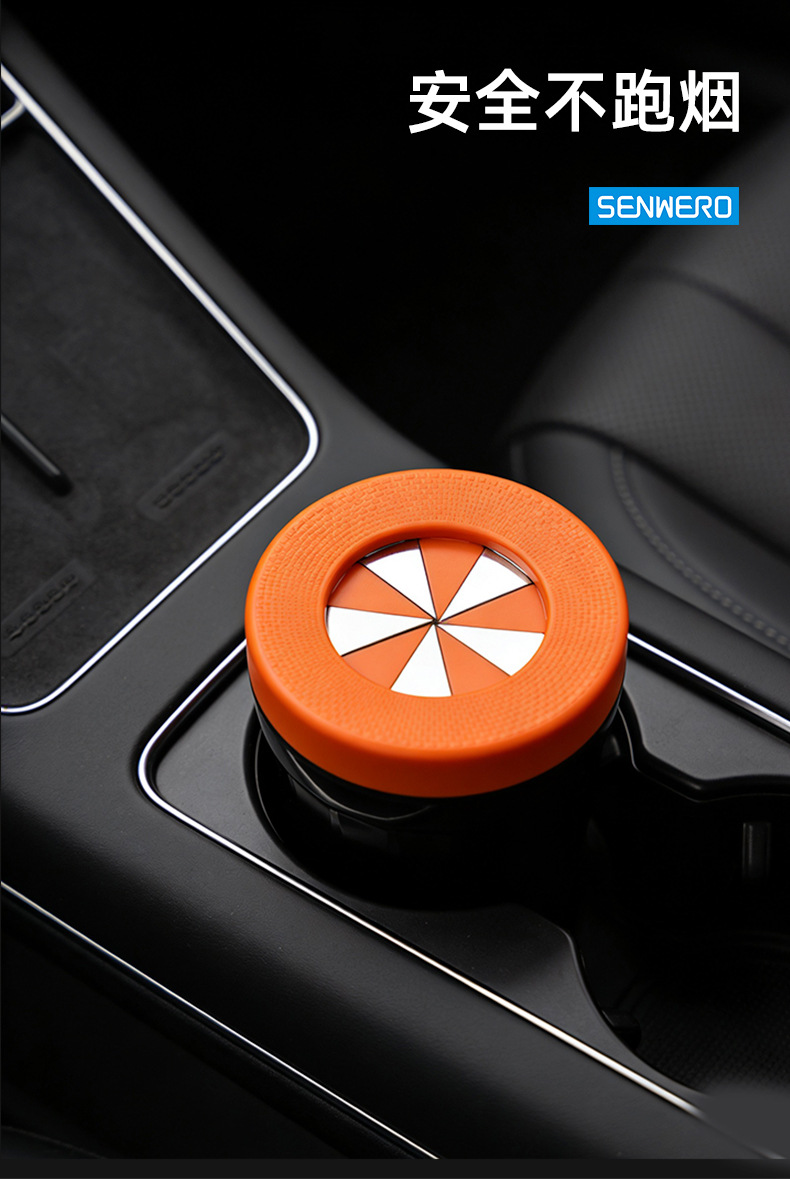 Car Ashtray, Desktop Ashtray, Car Trash Can with Smoke Extinguishing Ring, Rotating Lid, Car Garbage Container to Prevent Ash from Flying