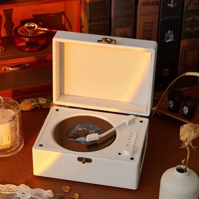 Portable Birthday Gift, Car CD player - fashionable-white-dual-speakers-and-dual-diaphragms-hifi-sound-effect-bluetooth-charging-model-free-remote-control-ghostwriting-greeting-cards-customized-discs