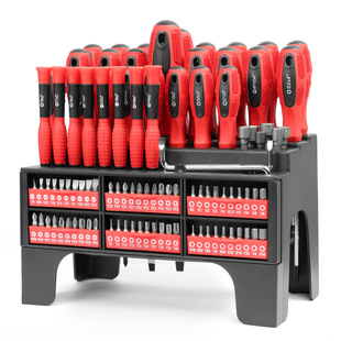 100-Piece Plastic Frame Magnetic Screwdriver Set, Including Precision Screwdriver, Bit and Magnetizer