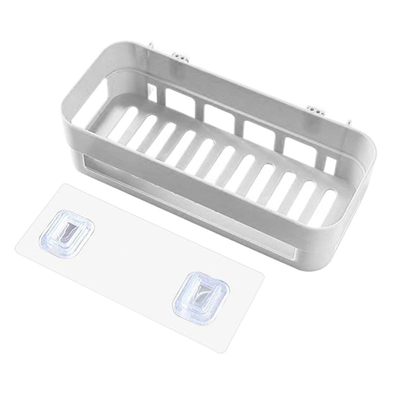 Cuarto de baño montado en la pared rack de almacenamiento sin perforaciones sin costuras artículos de tocador de absorción de pared rack de almacenamiento de baño