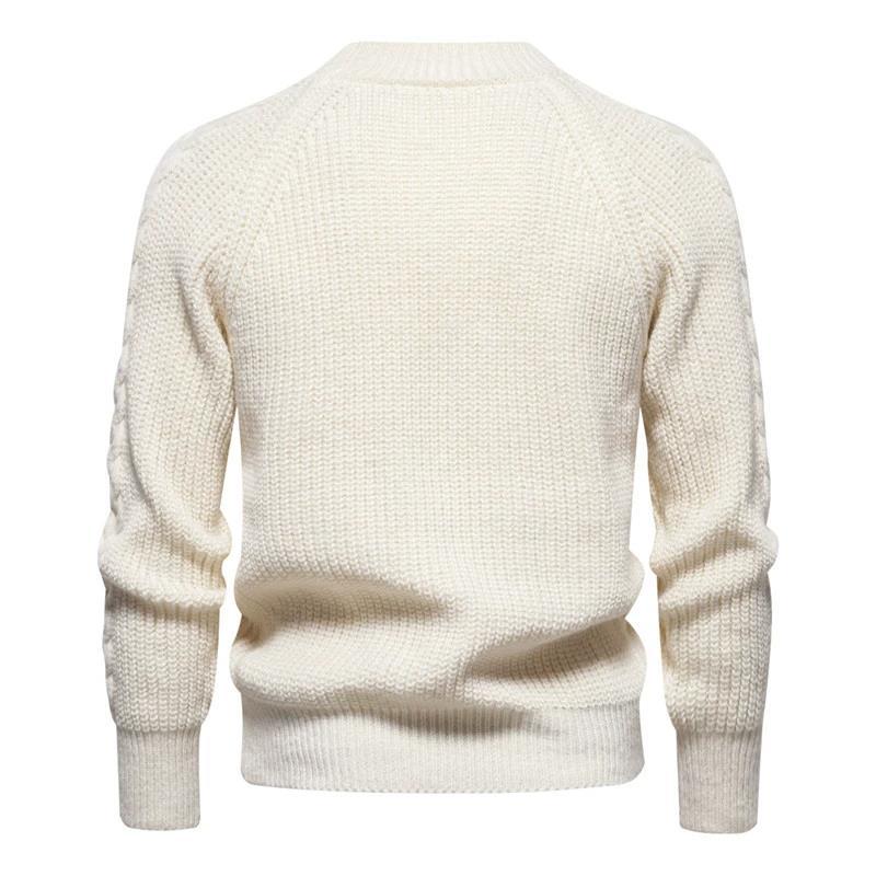 Herren Wollpullover Mit Rundhalsausschnitt Für Herbst Winter_voghion.com