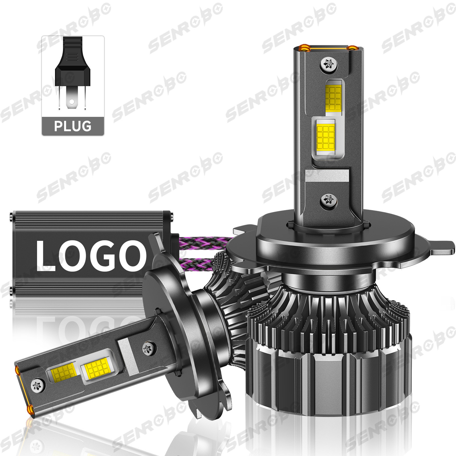 190W automóvil LED delantero H1H4H7 luz alta y baja una luz blanca súper brillante 6000k instalación no destructiva original