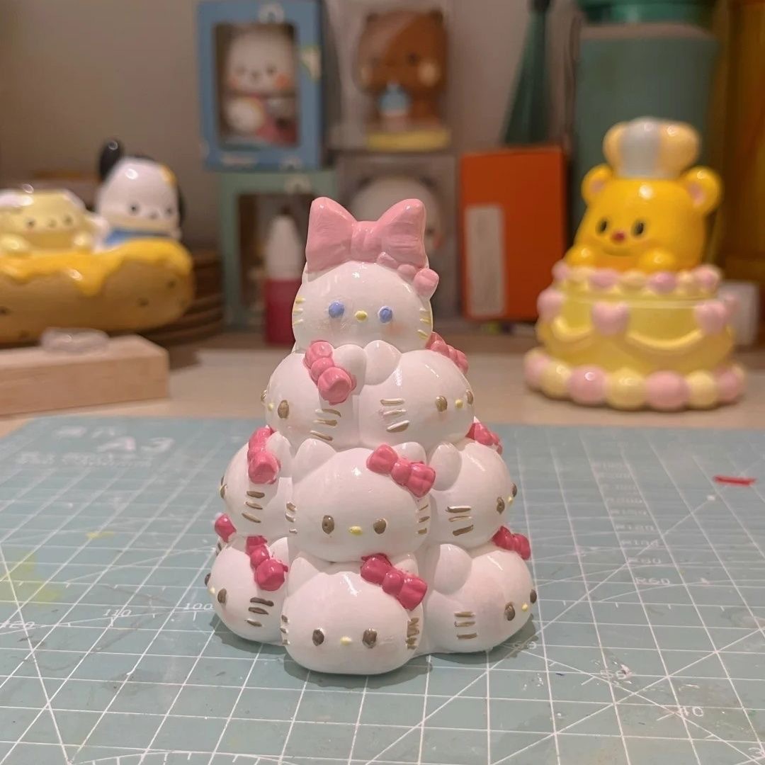 키티 타워 흰색 배아에는 색칠이 필요합니다 [8cm]