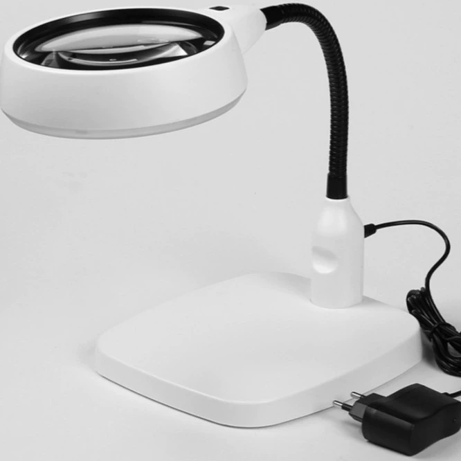 Настольный 21LED освещение 10 раз HD чтение ремонт шланг с пылезащитной крышкой увеличительное стекло