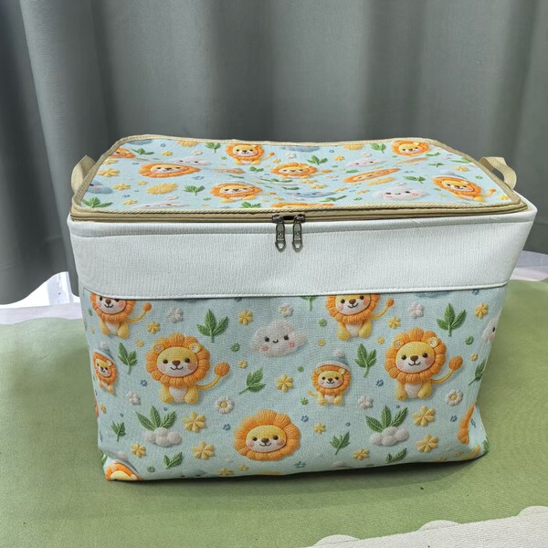 Clothing trunk double zipper with steel ring thickened canvas…