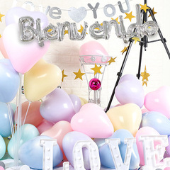 New Spanish conjoined Bienv enido aluminum film balloon birthday party wedding banquet shopping mall background decoration