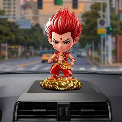 Car ornaments Nezha and Ao Bing - nezha-red-hair