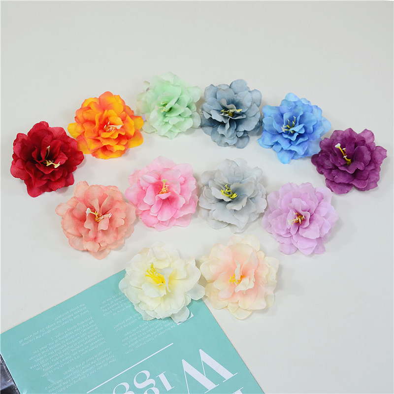 Simulated Flower Core Peony Flower Wedding Decoration Silk Flower Wholesale Souvenir Decoration Flower Head Shoe Flower Hat Flower Accessories