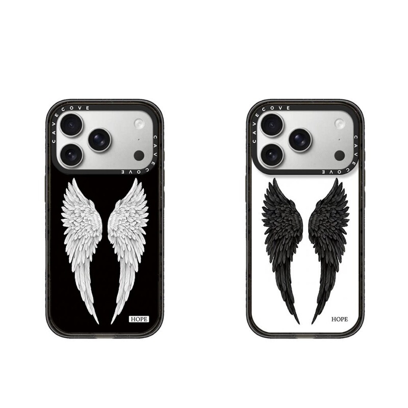 Black and White Angel Wings Magsafe Magnetic Case for iPhone 16 Pro Max, 15 Pro, Trendy 13 Black and White Angel Wings Magsafe Magnetic Case for iPhone 16 Pro Max, 15 Pro, Trendy 13